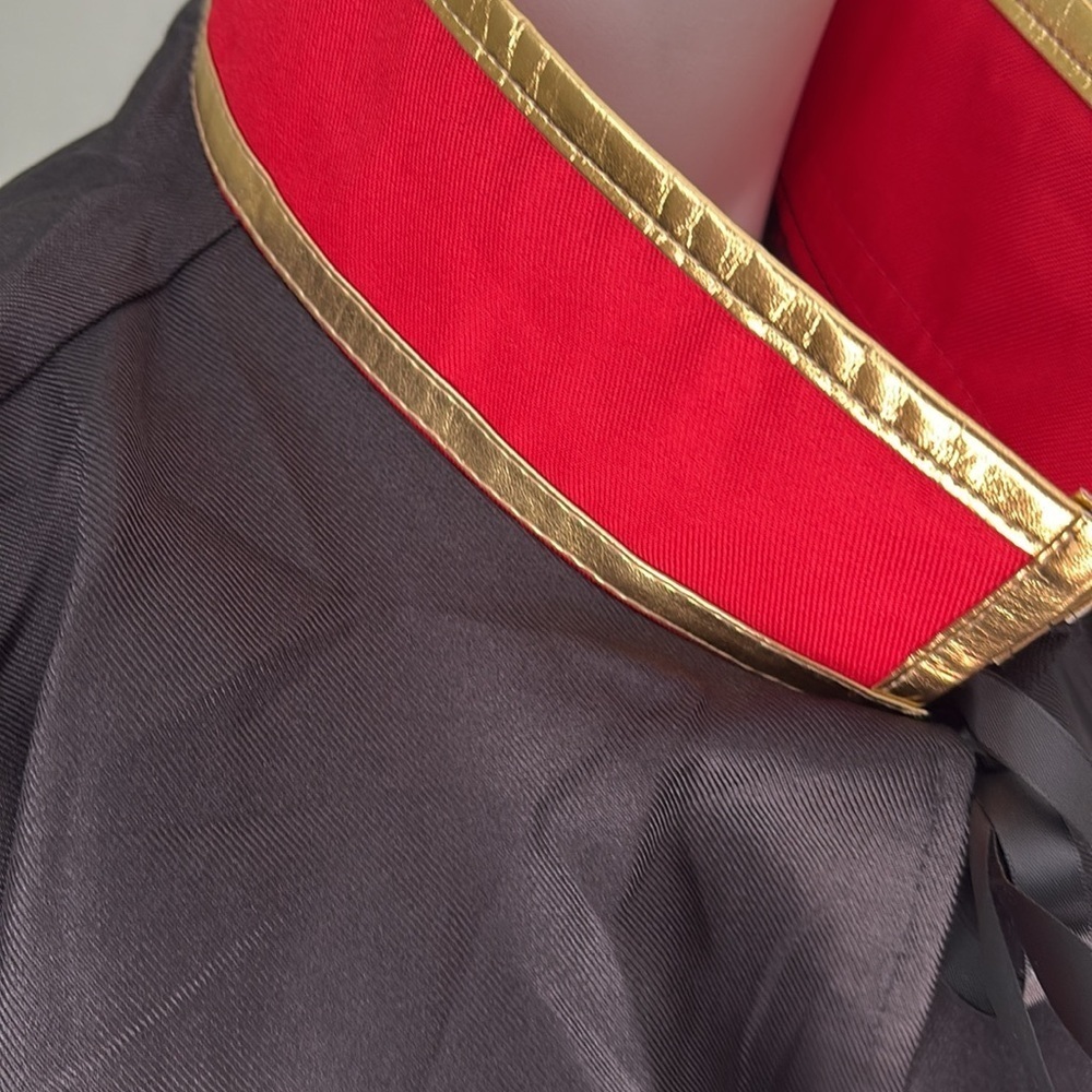 Cloak Cape Black Red Gold Cosplay Halloween Anime - Picture 5 of 8